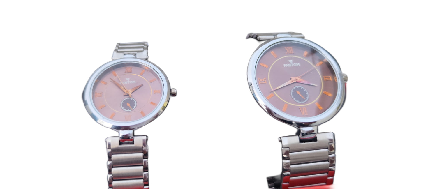 Fantom Premium Couple Watch|Silver Stainless Steel