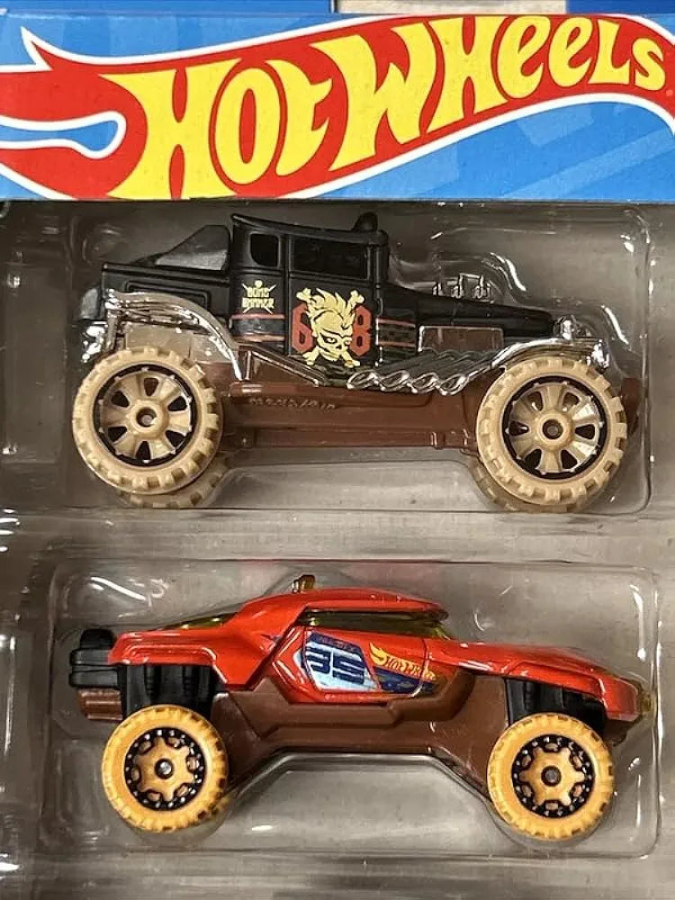 Hot Wheels Cars 2024 Mud Studs Pack of 5 (Baja Bone Shaker, Blade Raider, Chevy Silverado Off Road, Sandblaster, Terrain Storm) Multi-Color