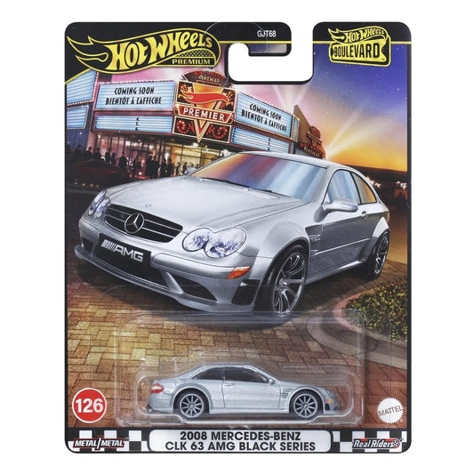 Hot Wheels Boulevard™ Mercedes Benz CLK 63 AMG Black Series Premium 1:64 Scale Sports Car, Full Metal Body Construction & Real Riders™ Tires, Toy for Collectors & Car Enthusiasts