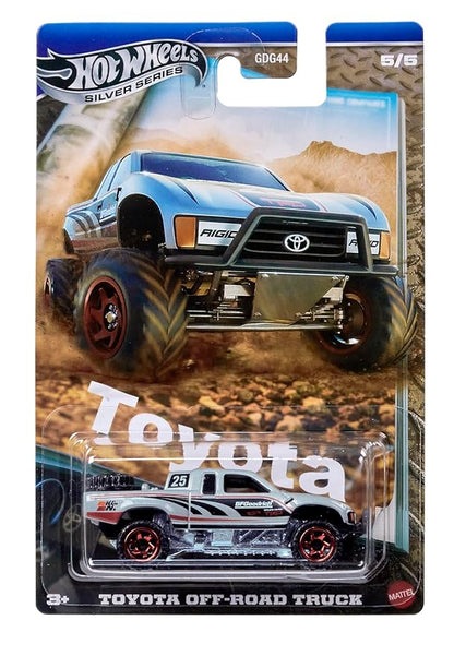 Hot Wheels Toy Truck, 1:64 Scale Die-Cast Toyota Vehicle Off Road Truck with Elevated Deco