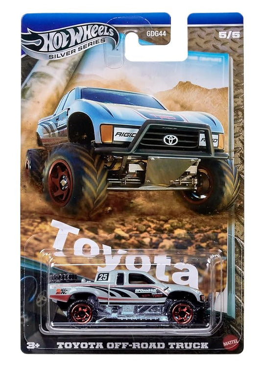 Hot Wheels Toy Truck, 1:64 Scale Die-Cast Toyota Vehicle Off Road Truck with Elevated Deco