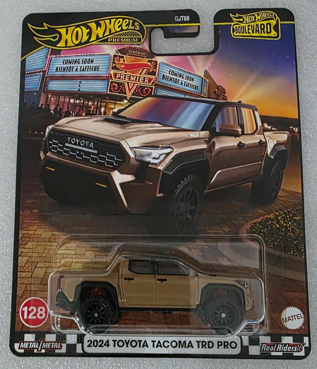 Hot Wheels Boulevard™ 2024 Toyota Tacoma Premium 1:64 Scale Sports Car, Full Metal Body Construction & Real Riders™ Tires, Toy for Collectors & Car...