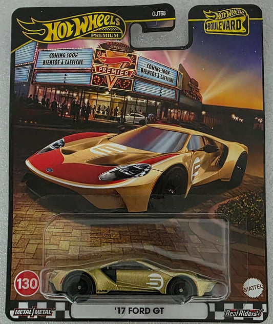 Hot Wheels Boulevard™ '17 Ford GT Premium 1:64 Scale Sports Car, Full Metal Body Construction & Real Riders™ Tires, Toy for Collectors & Car...