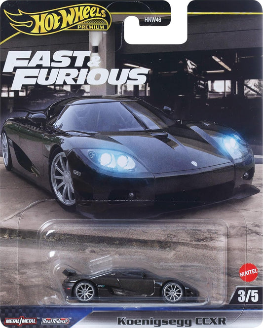 Hot Wheels® Cars, Premium Fast & Furious™ 2010 Koenigsegg CCXR, 1:64 Scale Die-Cast Car for Collectors Inspired by Fast & Furious™ Movie Franchise