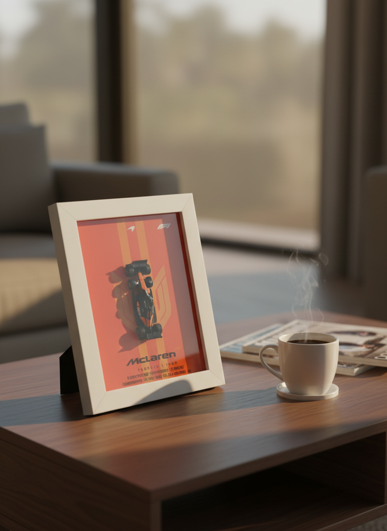 Premium Framed McLaren F1 Car Art for Hot Wheels Collectors