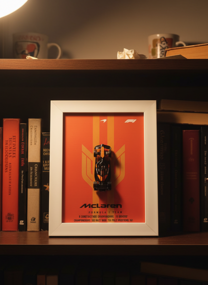 Premium Framed McLaren F1 Car Art for Hot Wheels Collectors