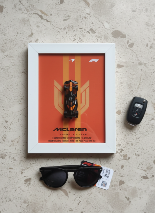 Premium Framed McLaren F1 Car Art for Hot Wheels Collectors