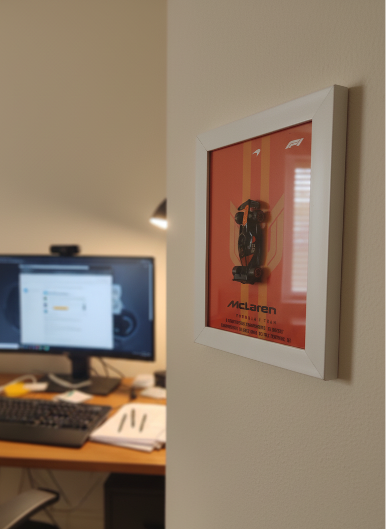 Premium Framed McLaren F1 Car Art for Hot Wheels Collectors