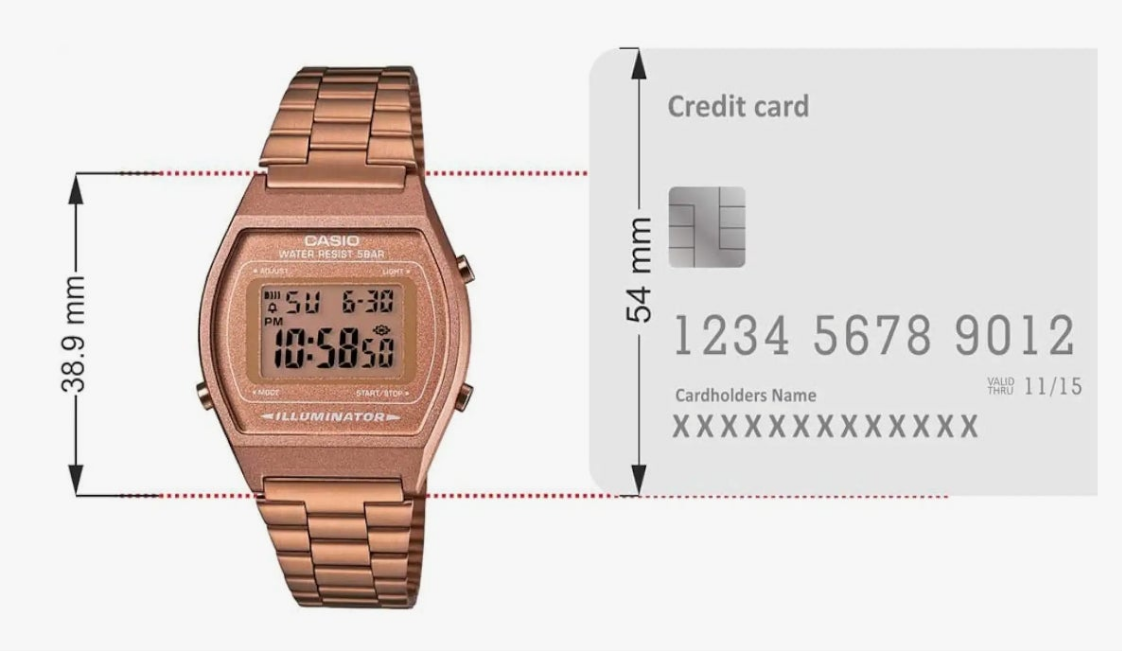 Casio Vintage Series Digital Rose Gold Dial Watch-B640WC-5ADF