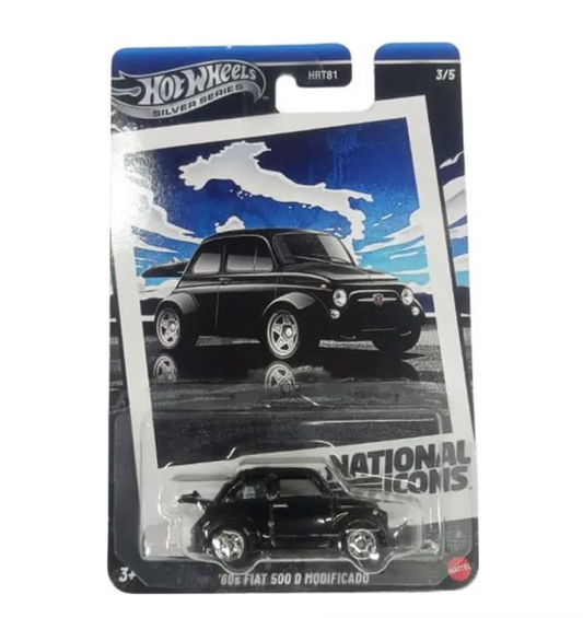 Hot Wheels National Icons ’60s Fiat 500D Modificado 2025 Silver Series JBY88