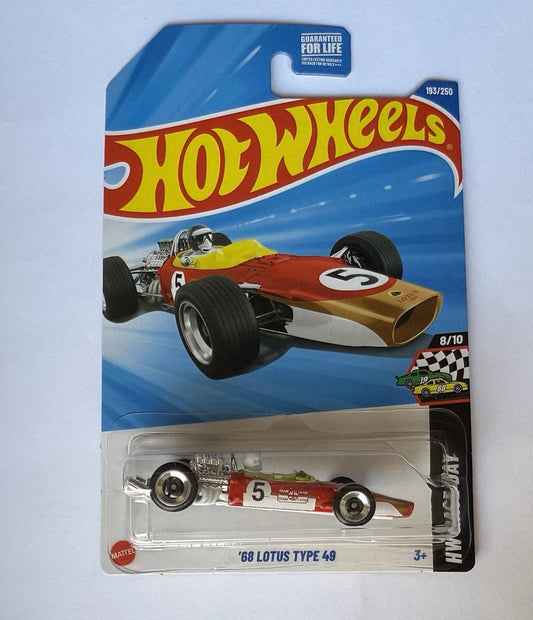 Hot Wheels 2025 Case J '68 Lotus Type 49 U. S. Card In Hand