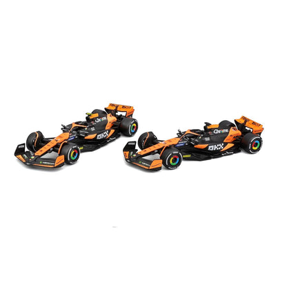 Bburago 2024 McLaren MCL38 Formula F1 Racing Team Set of 2 Cars 1:43 Die Cast Scale Miniature Model Cars, with Photo Frame Packaging