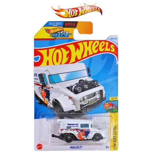 Hot Wheels Postal Service Truck Mailed It! White, Netflix Let's Race 2024 New