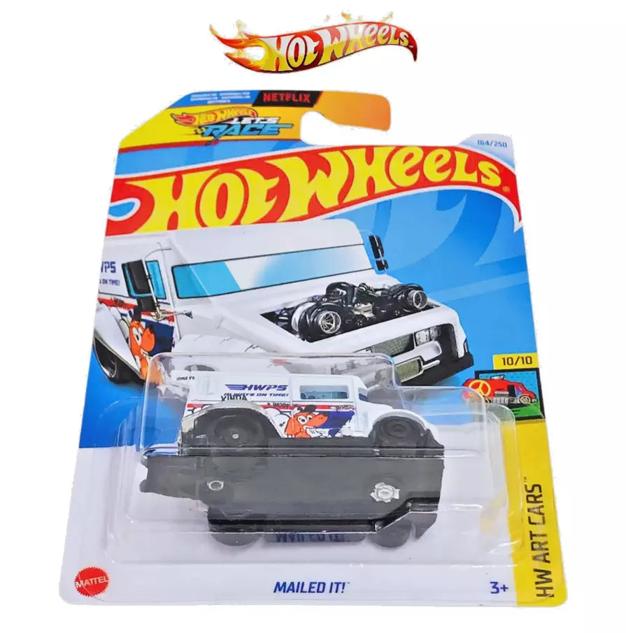 Hot Wheels Postal Service Truck Mailed It! White, Netflix Let's Race 2024 New