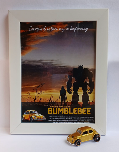 Die-Cast Car Display - 3D Wooden Frame Wall Art for Hotwheels Car Enthusiasts BUMBLEBEE
