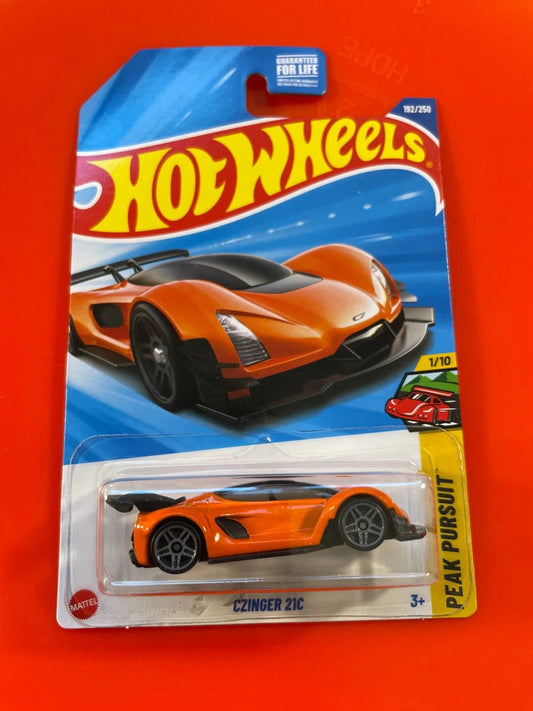USA SHIP* 2025 Hot Wheels J Case - Czinger 21C orange super hyper car peak