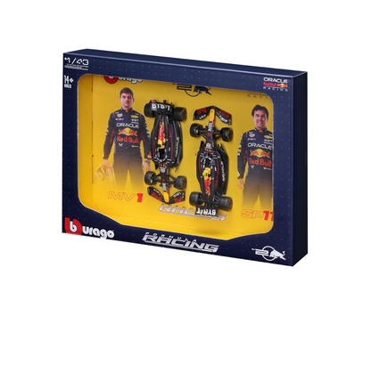 Bburago 2024 Oracle Red Bull Formula F1 Racing Team RB20 Set of 2 Cars 1:43 Die Cast Scale Miniature Model Cars, with Photo Frame Packaging