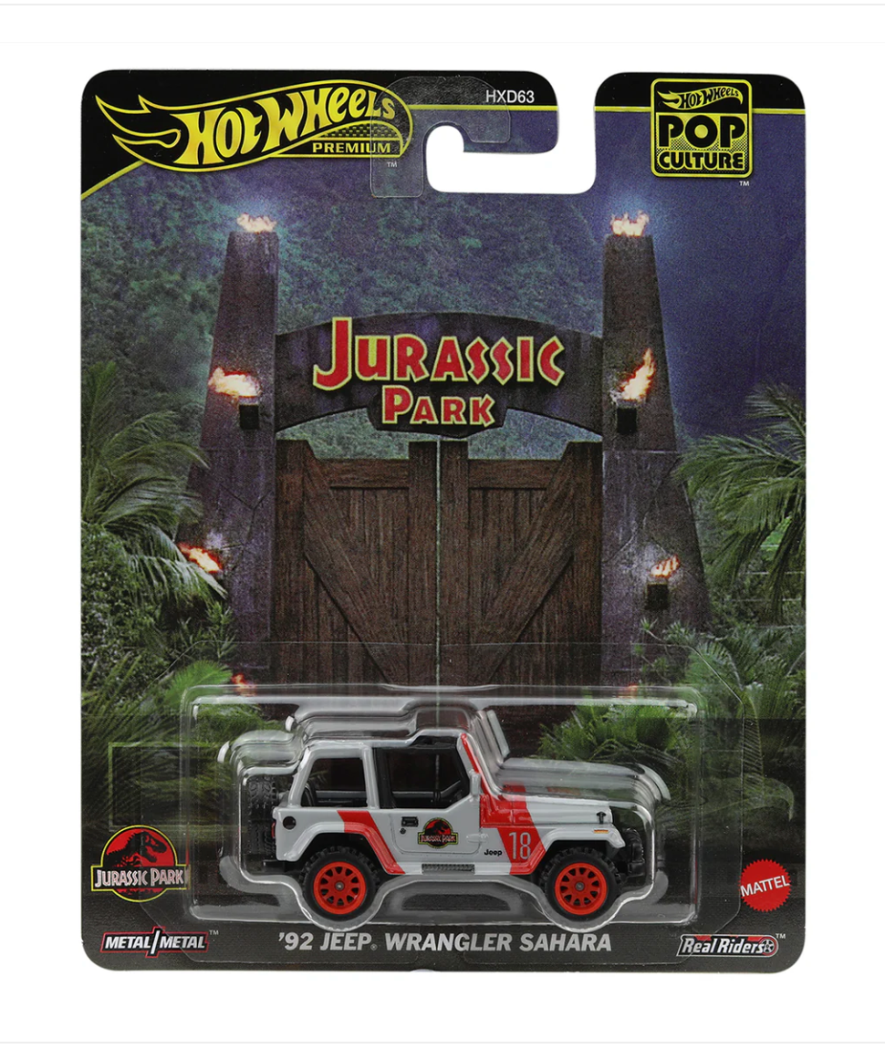 Hot Wheels Premium Pop Culture 92 Jeep Wrangler Jurassic Park
