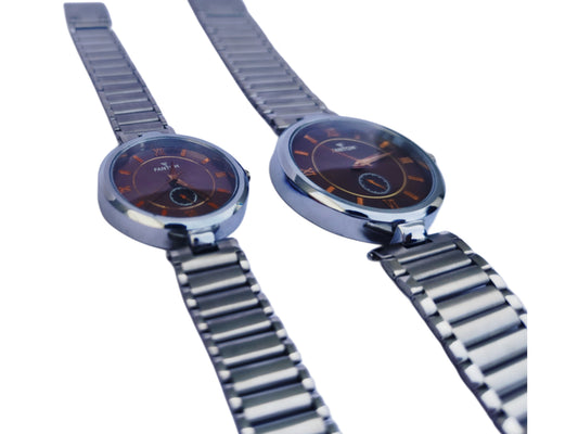 Fantom Premium Couple Watch|Silver Stainless Steel