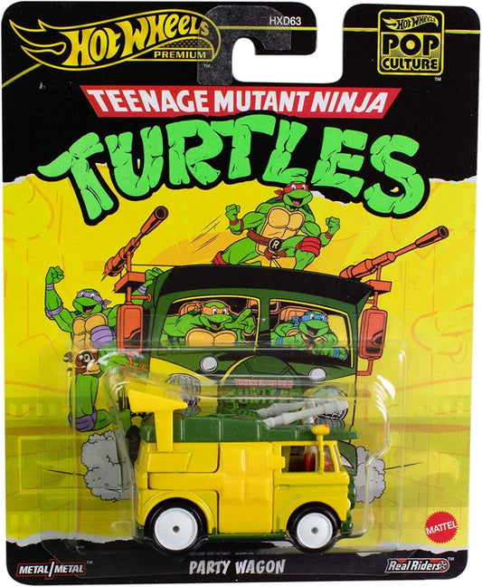 Hot Wheels Premium Toy Car TMNT Party Wagon, 1:64 Scale Die-Cast Replica from Popular Movie (Styles May Vary)