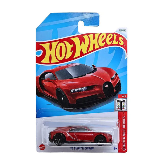 Hot Wheels 2024 16 Bugatti Chiron Quarter Mile Heroes Ages 3 and Up (Red)