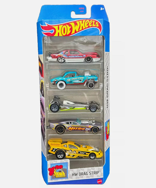 2024 Hot Wheels - HW Drag Strip 5 Pack - '88 T-Bird, '62 Corvette, Moon Dragster