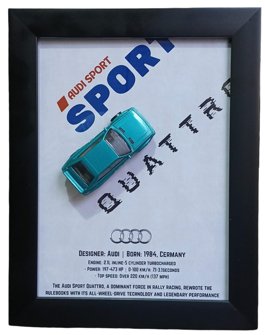 Hot Wheels Audi Quattro Display Frame - 3D Wooden Wall Art