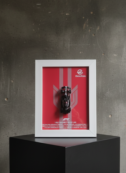 Framed Hot Wheels MoneyGram Haas F1 Car - Official Collector's Edition