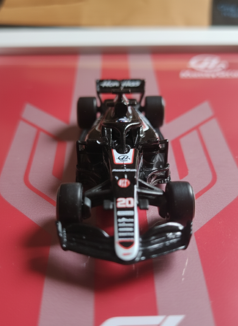 Framed Hot Wheels MoneyGram Haas F1 Car - Official Collector's Edition