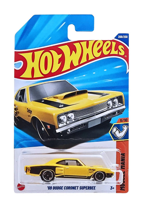 Hot Wheels 1:64 Scale | 69 DODGE CORONET SUPERBEE | Muscle Mania | yellow | 5/10 | 208/250