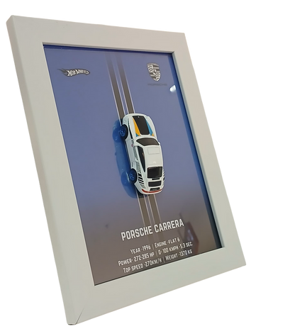 Die-Cast Car Display - 3D Wooden Frame Wall Art for Hotwheels Car Enthusiasts porsche carrera