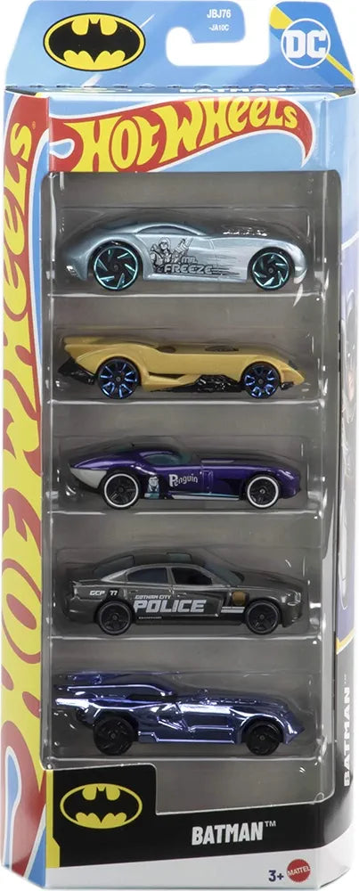 Hot Wheels Batman™ Toy Car 5-Pack, Set of 5 1:64 Scale Die-Cast Batman™-Themed Vehicles Including The Batmobile™