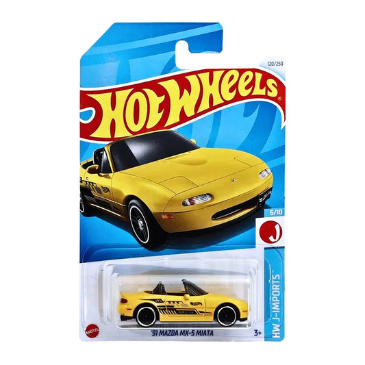 Hot Wheels 1:64 Scale 91 Mazda MX-5 Miata HW-J-Import for Ages 3 and Up by Small Clamp (Yellow)