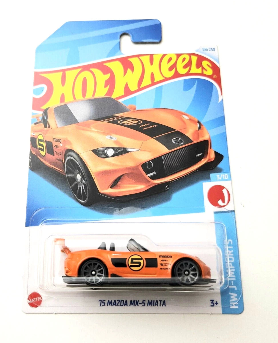 Hot Wheels 2015 Mazda MX-5 Miata Orange #69 | 2024 HW J-Imports Series Die-Cast Car 69/250