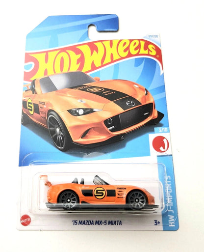 Hot Wheels 2015 Mazda MX-5 Miata Orange #69 | 2024 HW J-Imports Series Die-Cast Car 69/250