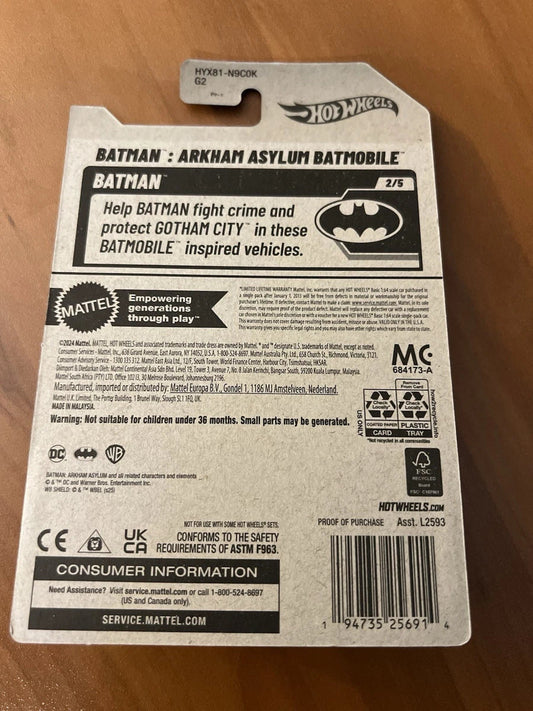 Hot Wheels BATMAN ARKHAM ASYLUM Dark Knight Black Variation BATMOBILE