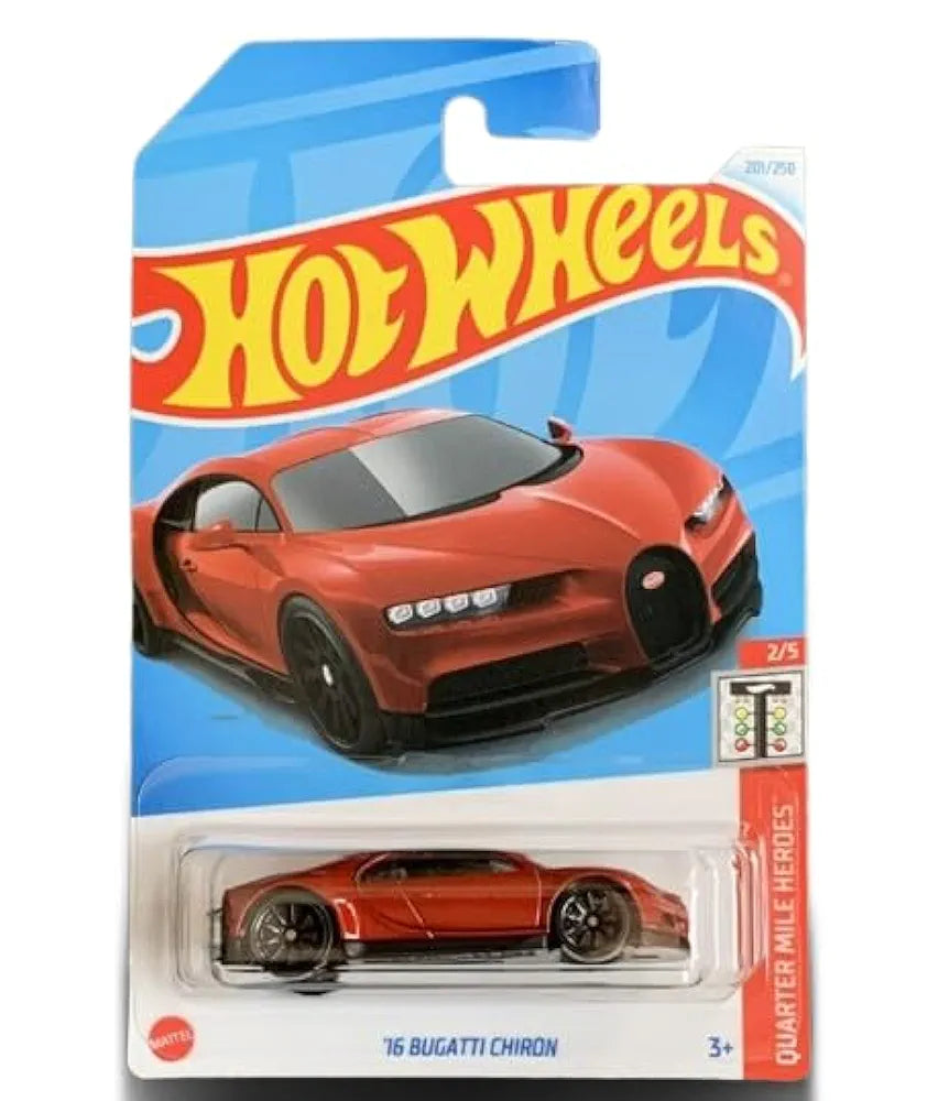 Hot Wheels 2024 16 Bugatti Chiron Quarter Mile Heroes Ages 3 and Up (Red)