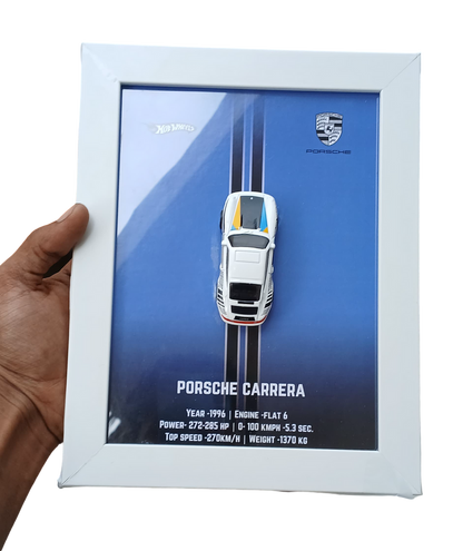 Die-Cast Car Display - 3D Wooden Frame Wall Art for Hotwheels Car Enthusiasts porsche carrera